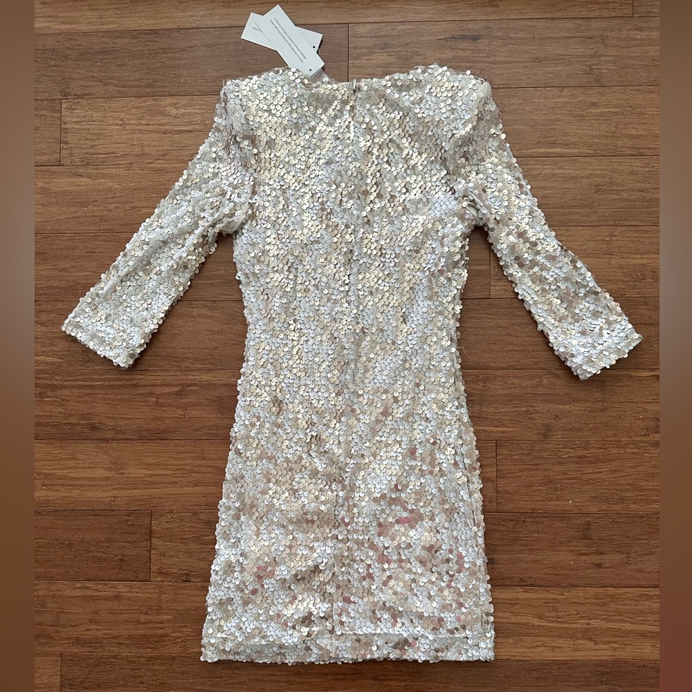 French Connection Gold Sequins Mini Dress Size 2 NWT - Picture 4 of 5